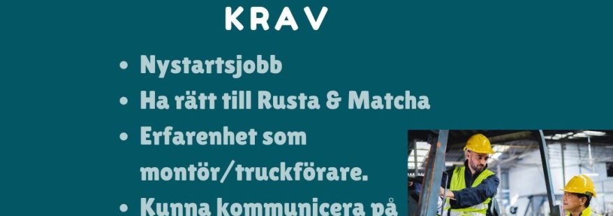 Montör med nystartsjobb
