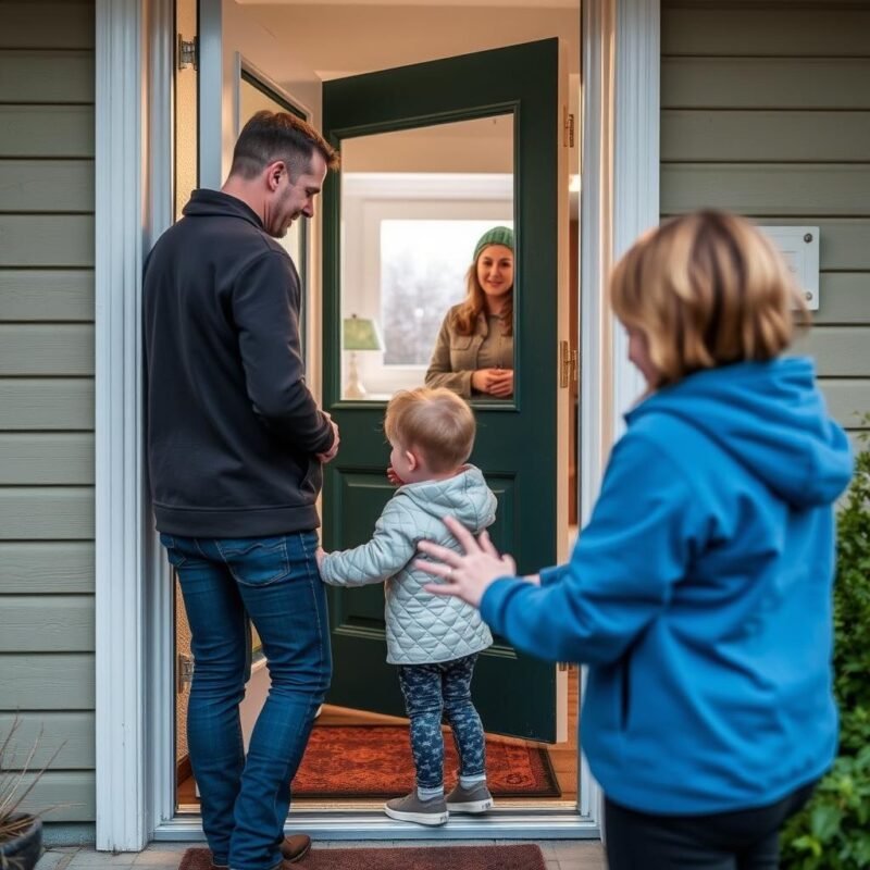 En vuxen som välkomnar ett barn, symboliserar ett jourhem i Familjehem Borås